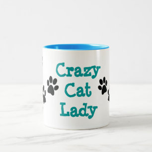 Crazy Cat Lady Pawprints Design Coffee Mug