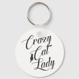 Crazy Cat Lady Pet Cat Lover Keychain