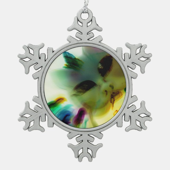Crazy Cat Lady Pewter Snowflake Ornament (Front)