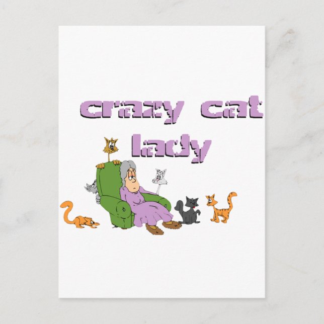 Crazy Cat Lady Postcard (Front)