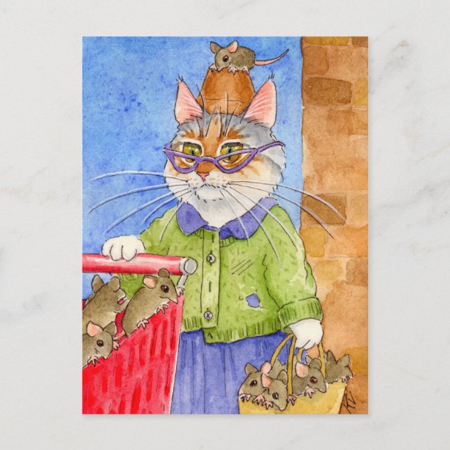 Crazy Cat Lady postcard (Front)