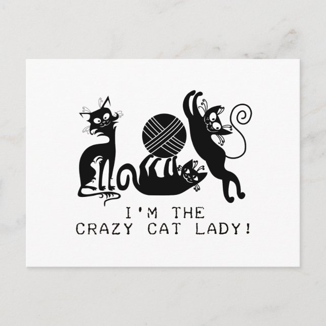 Crazy Cat Lady Postcard (Front)