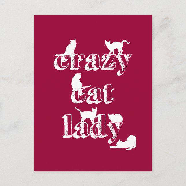 Crazy Cat Lady Postcard (Front)