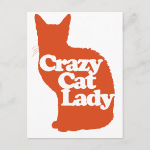 Crazy cat lady postcard