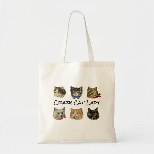Crazy Cat Lady Sac fourre-tout (Devant)