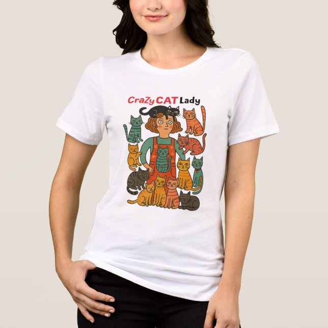 Crazy Cat Lady Shirt - Cat Lovers Design Tee (Front)