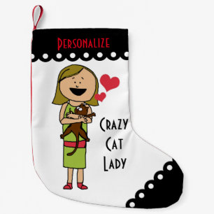 Crazy Cat Lady Small Christmas Stocking