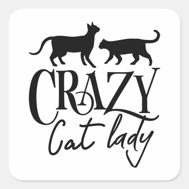 Crazy Cat Lady Square Sticker (Front)