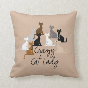 Crazy Cat Lady Throw Pillow