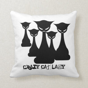Crazy Cat Lady Throw Pillow