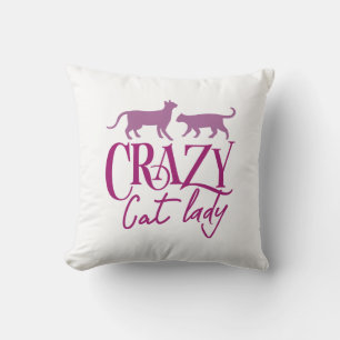 Crazy Cat Lady Throw Pillow