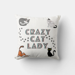 "Crazy cat lady" throw pillow. Pillow
