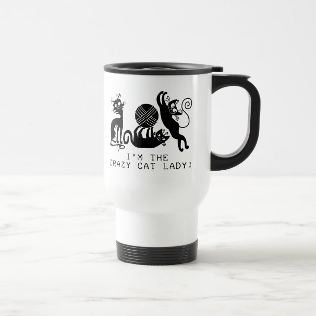 Crazy Cat Lady Travel Mug (Right)