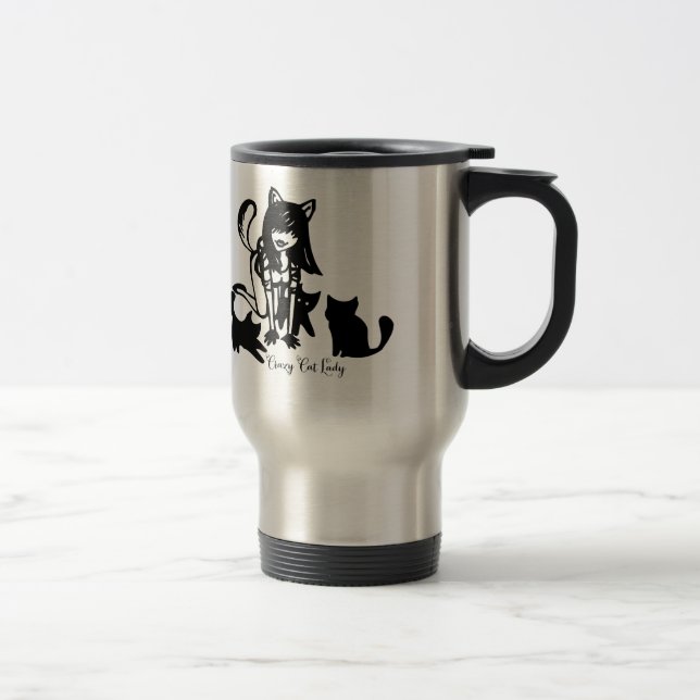 Crazy Cat Lady Travel Mug (Right)