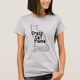 Crazy Cat Mama Tshirt Design Funny Chat Chemise