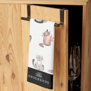 Crazy Cat Personalized Kitchen Towel
