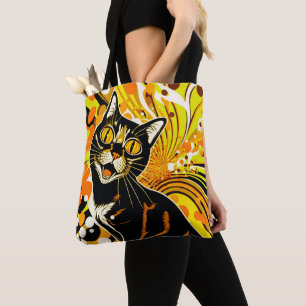 Crazy Cat  Tote Bag