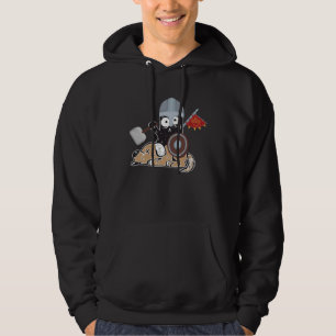 Crazy Cat Viking Thor Cat With Hammer  2 Hoodie