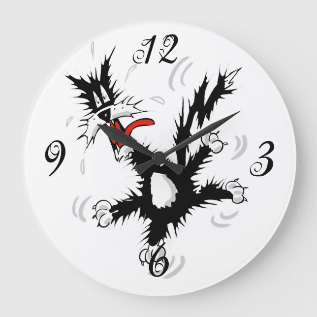 Crazy Cat Wall Clock (Front)