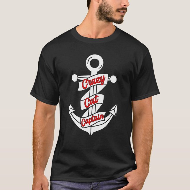 Crazy Catamaran Captain Sailing Sailor T-Shirt (Front)