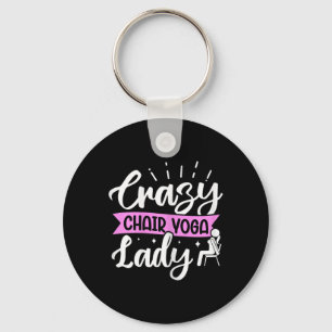 Crazy Chair Yoga Lady Keychain