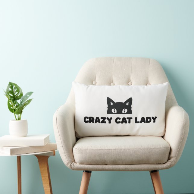 Crazy Chat Lady Lumbar Lance Oreiller (Chaise)