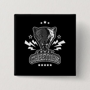 Crazy Cheetahs 2 Inch Square Button