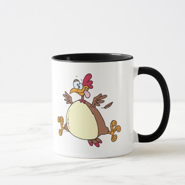 crazy chicken hen cartoon mug (Right)
