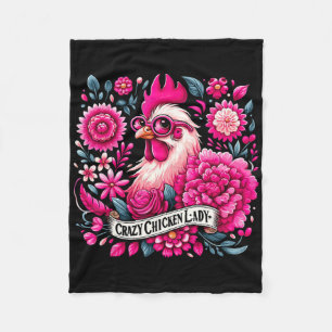 Crazy Chicken Lady Chicken Mom Farmer Fleece Blanket