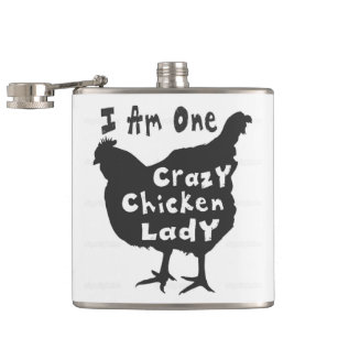 Crazy Chicken Lady Hip Flask