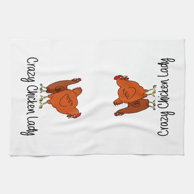 Crazy Chicken Lady Kitchen Towel (Horizontal)