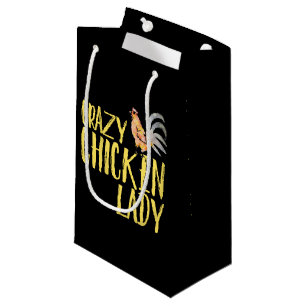 crazy chicken lady small gift bag