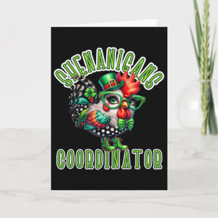 Crazy Chicken Lady St Patricks Shenanigans Coordin Card