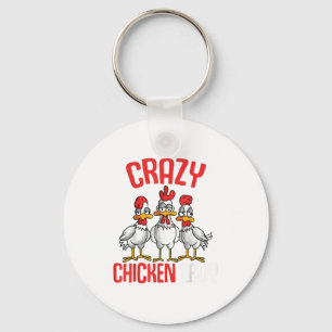 Crazy Chicken Lady Women _1 Keychain