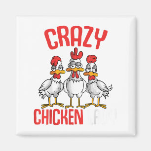Crazy Chicken Lady Women _1 Magnet