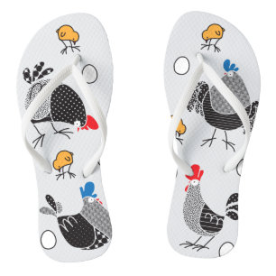 Crazy chickens flip flops