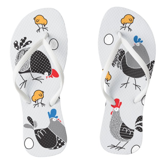 Crazy chickens flip flops (Footbed)
