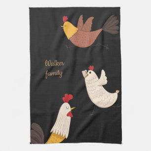crazy chickens modern farmhouse monogram kitchen t kitchen towel