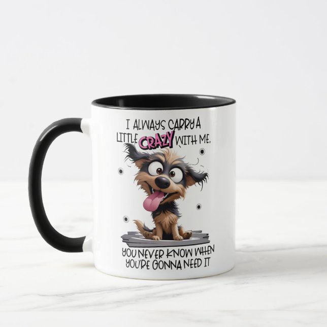 Crazy Chien Café Mug - Cartoon mignonne Cadeau de  (Gauche)