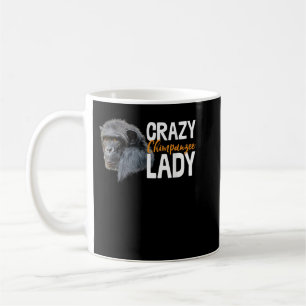Crazy Chimpanzee Lady Art Monkey Chimp Ape Animal Coffee Mug