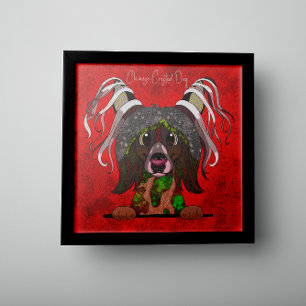Crazy Chinese Crested Dog face hand-painted  Poster
