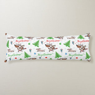 crazy christmas deer body pillow