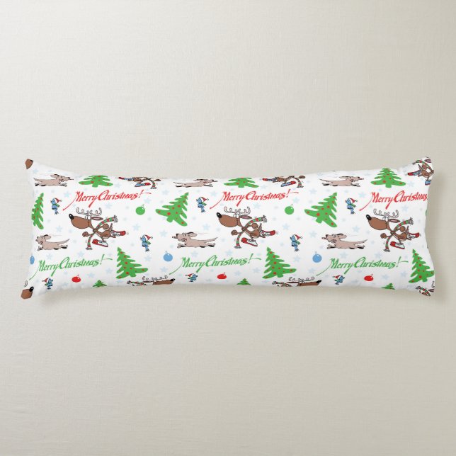 crazy christmas deer body pillow (Front)