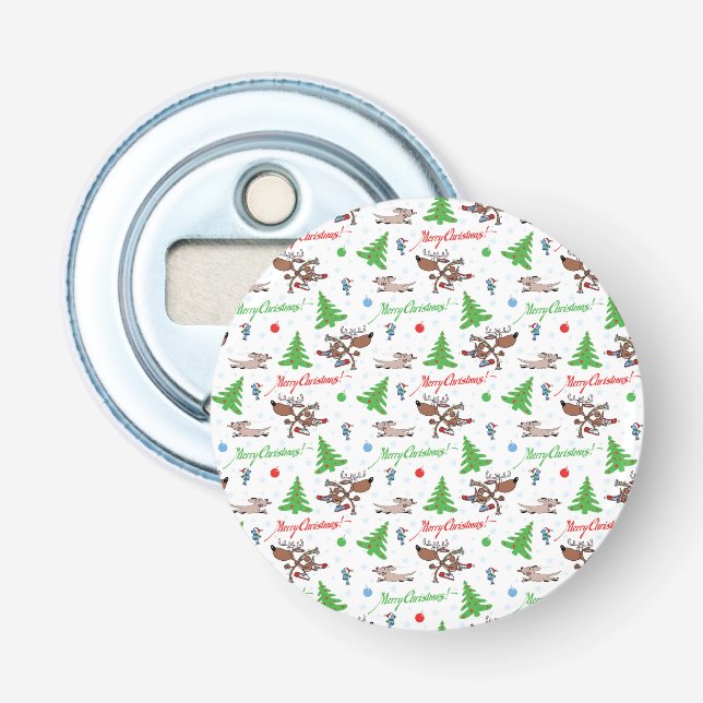 crazy christmas deer bottle opener (Front)