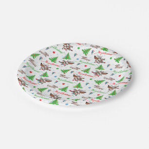crazy christmas deer paper plate