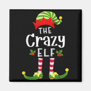 Crazy Christmas Elf Matching Pajama X-mas Party  Magnet