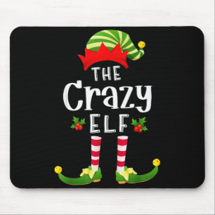 Crazy Christmas Elf Matching Pajama X-mas Party  Mouse Pad