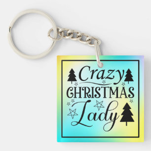 Crazy Christmas Lady-45322 Keychain