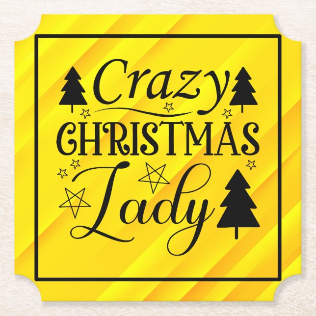 Crazy Christmas Lady-45322 Paper Coaster (Front)