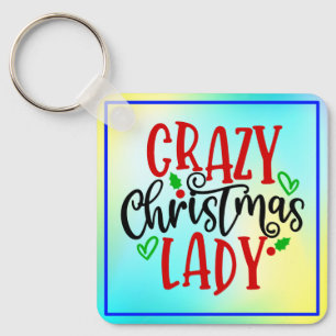 Crazy Christmas Lady-84654 Keychain